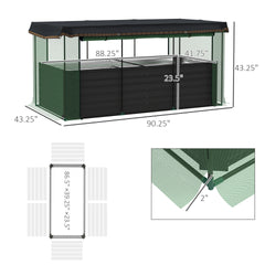 Raised Garden Bed,Galvanized Steel Planter Box with Crop Cage and Shade Cloth