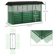 Open Bottom Raised Garden Bed,Galvanized Steel Planter Box,Crop Cage and Shade Cloth with Raised Garden Bed