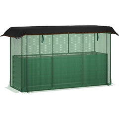 Open Bottom Raised Garden Bed,Galvanized Steel Planter Box,Crop Cage and Shade Cloth with Raised Garden Bed