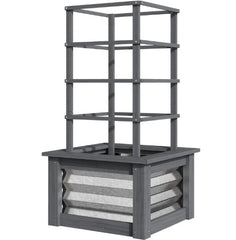 Versatile Raised Garden Bed,Galvanized Planter Box Elevated Garden Bed,Wooden Garden Bed with Trellis