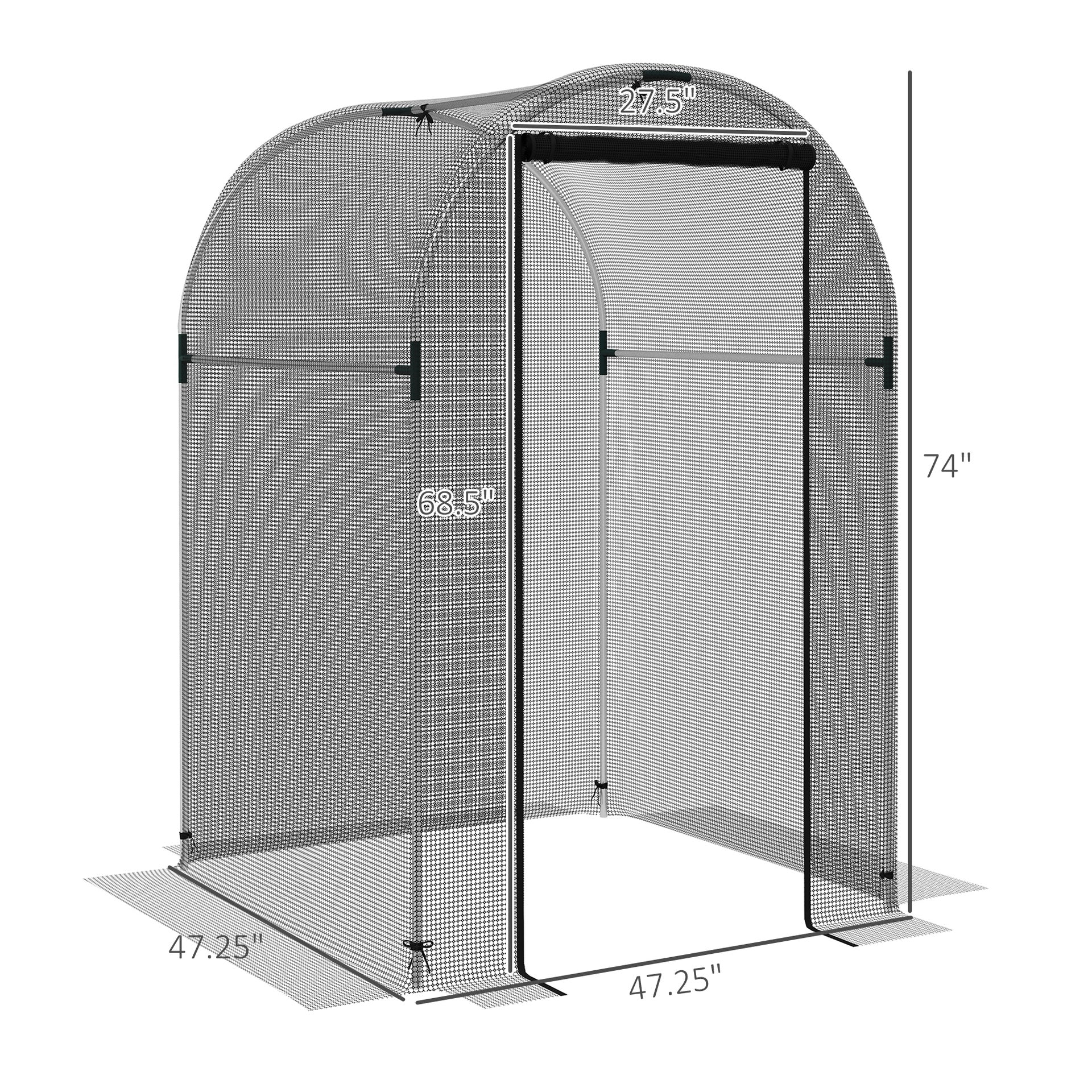 Plant Cage,Plant Protection Tent,Galvanized Steel Crop Cage,with Zippered Door