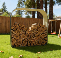 Wood Shed Galvanized Steel Firewood Storage Rack with Rubberized Edge