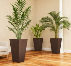 Outdoor Flower Plant Pots,Set of 3 Tall Planters with Drainage Hole,for Outdoor and Indoor Planters