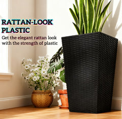 Plant Pots,Tall Planters for Indoor Outdoor Plants Set of 3,Taper Planters with Drainage Holes,for Indoor Outdoor