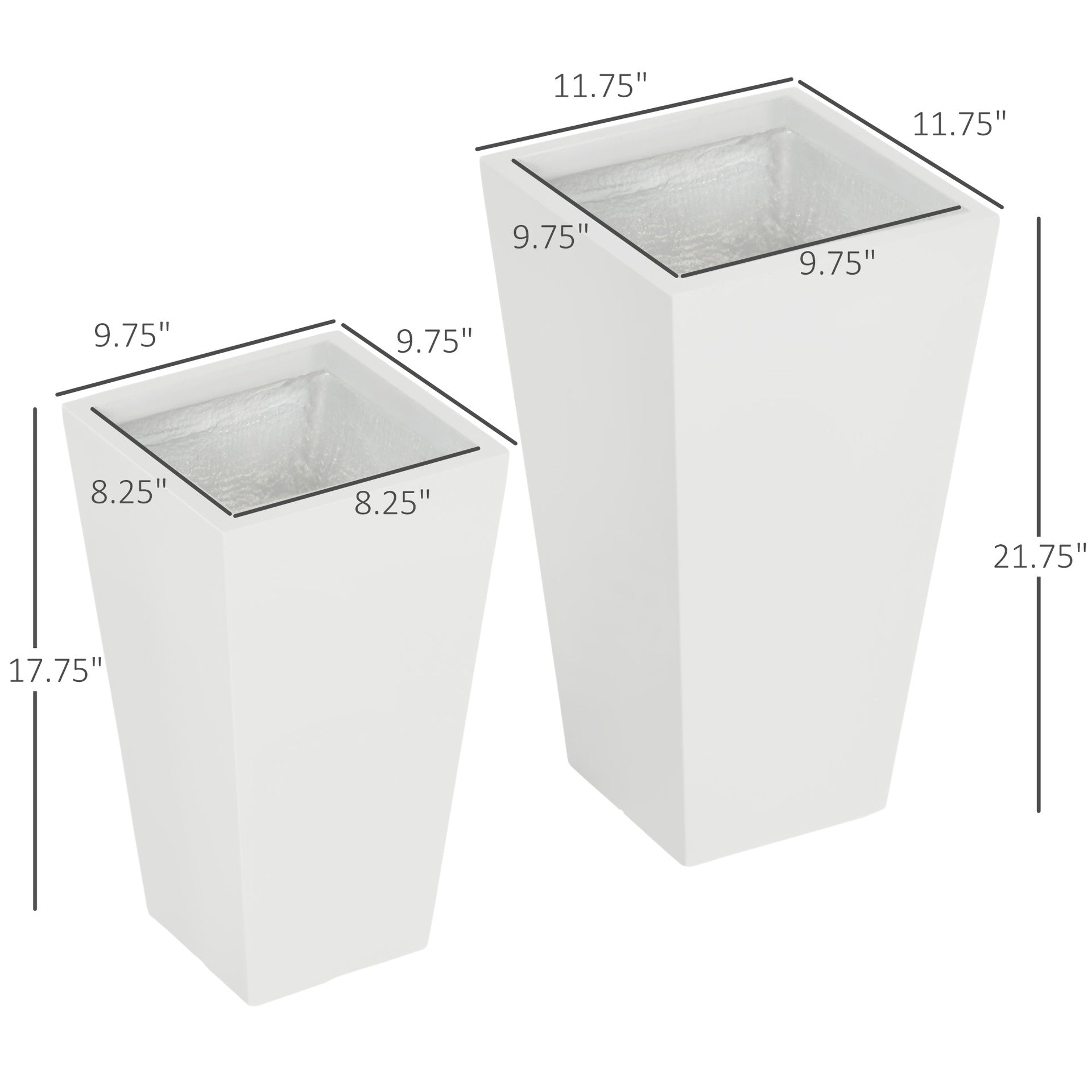 Flower Pots,2-Pack Outdoor Planter Set,with Drainage Holes, Durable & Stackable Plant Pot,for Outdoor and Indoor
