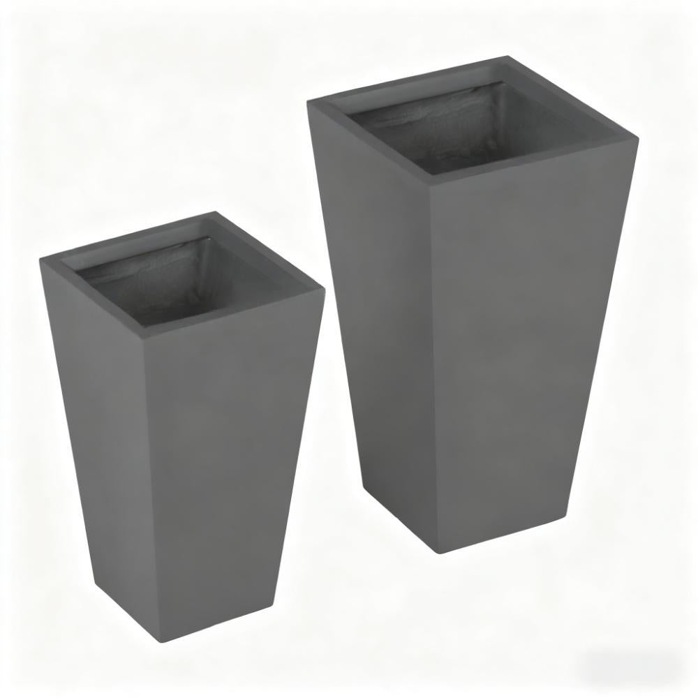 Durable & Stackable Plant Pot,2-Pack Outdoor Planter Set,Flower Pots with Drainage Holes,for Porch,Entryway,Patio,Yard,Garden