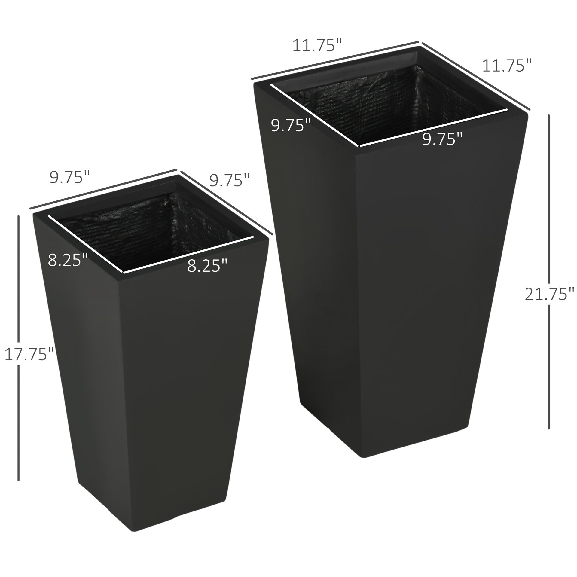 Tall Plant Pot,2-Pack Outdoor Planter Set,Flower Pots with Drainage Holes,for Porch,Entryway,Patio,Yard,Garden