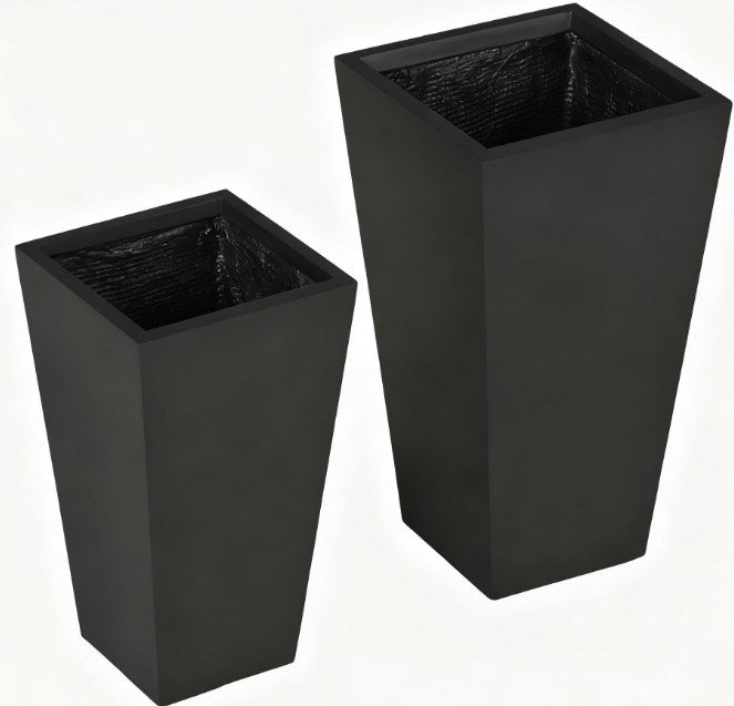 Tall Plant Pot,2-Pack Outdoor Planter Set,Flower Pots with Drainage Holes,for Porch,Entryway,Patio,Yard,Garden