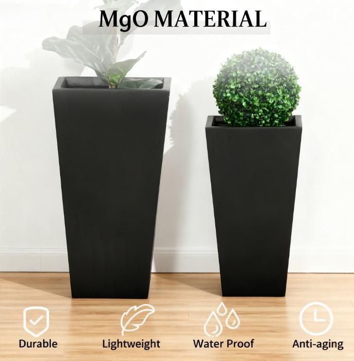 Tall Plant Pot,2-Pack Outdoor Planter Set,Flower Pots with Drainage Holes,for Porch,Entryway,Patio,Yard,Garden