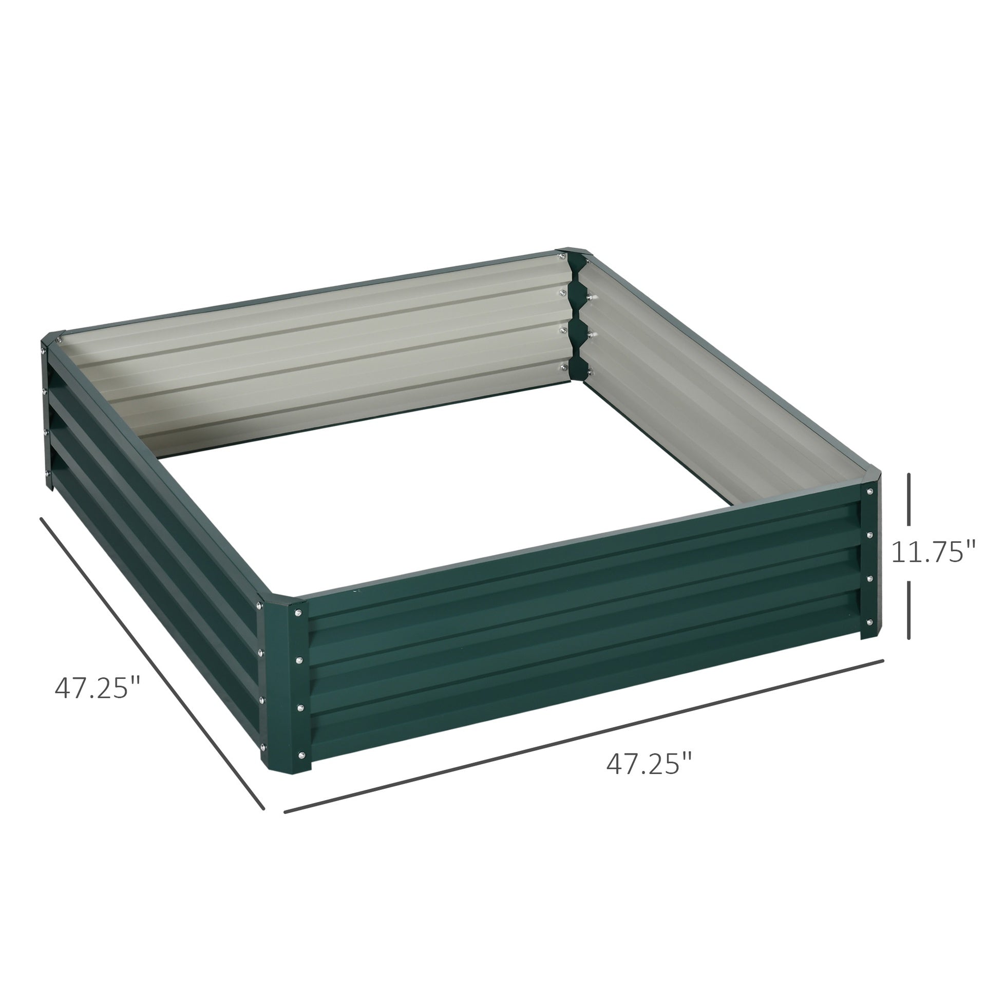 Easy to Assemble Metal Planter Box,Galvanized Raised Garden Bed,for Growing Vegetables, Flowers, Herbs, Succulents