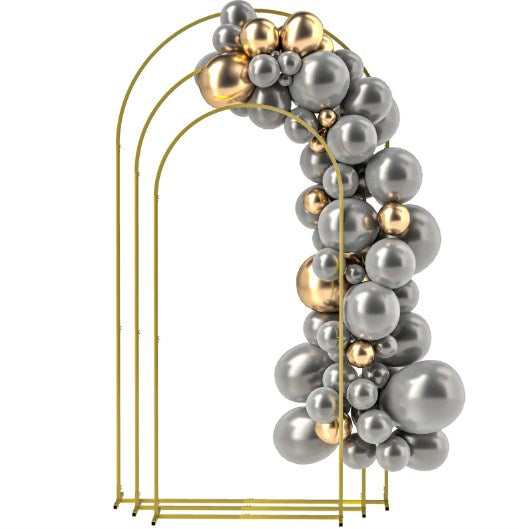 Balloon Backdrop Arch Stand Set,Metal Arch Backdrop Stand Set of 3,Wedding Arch Frame