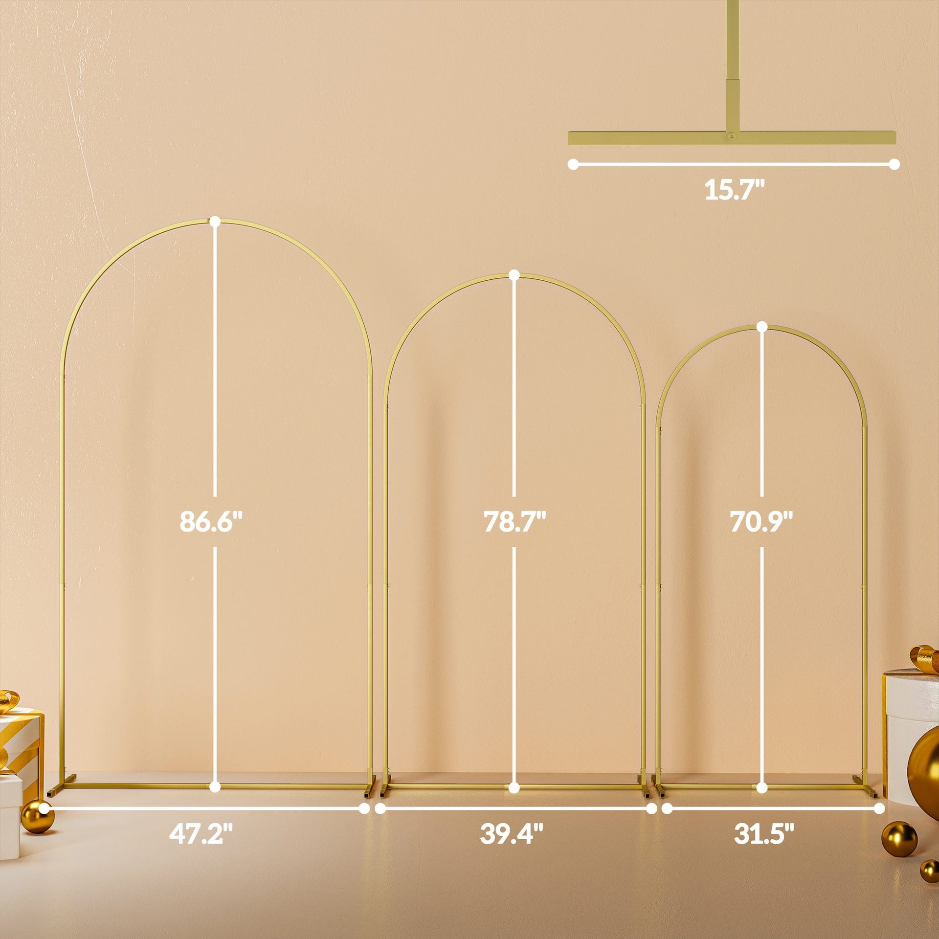 Balloon Backdrop Arch Stand Set,Metal Arch Backdrop Stand Set of 3,Wedding Arch Frame