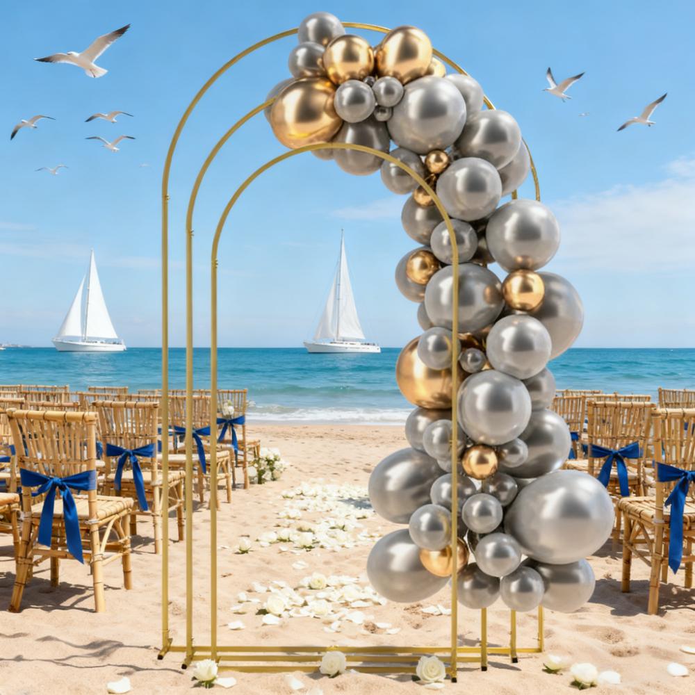 Balloon Backdrop Arch Stand Set,Metal Arch Backdrop Stand Set of 3,Wedding Arch Frame
