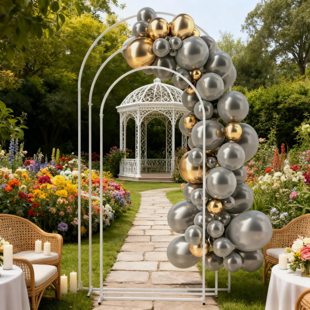 Wedding Arch Frame,Balloon Backdrop Arch Stand Set,Metal Arch Backdrop Stand Set of 3