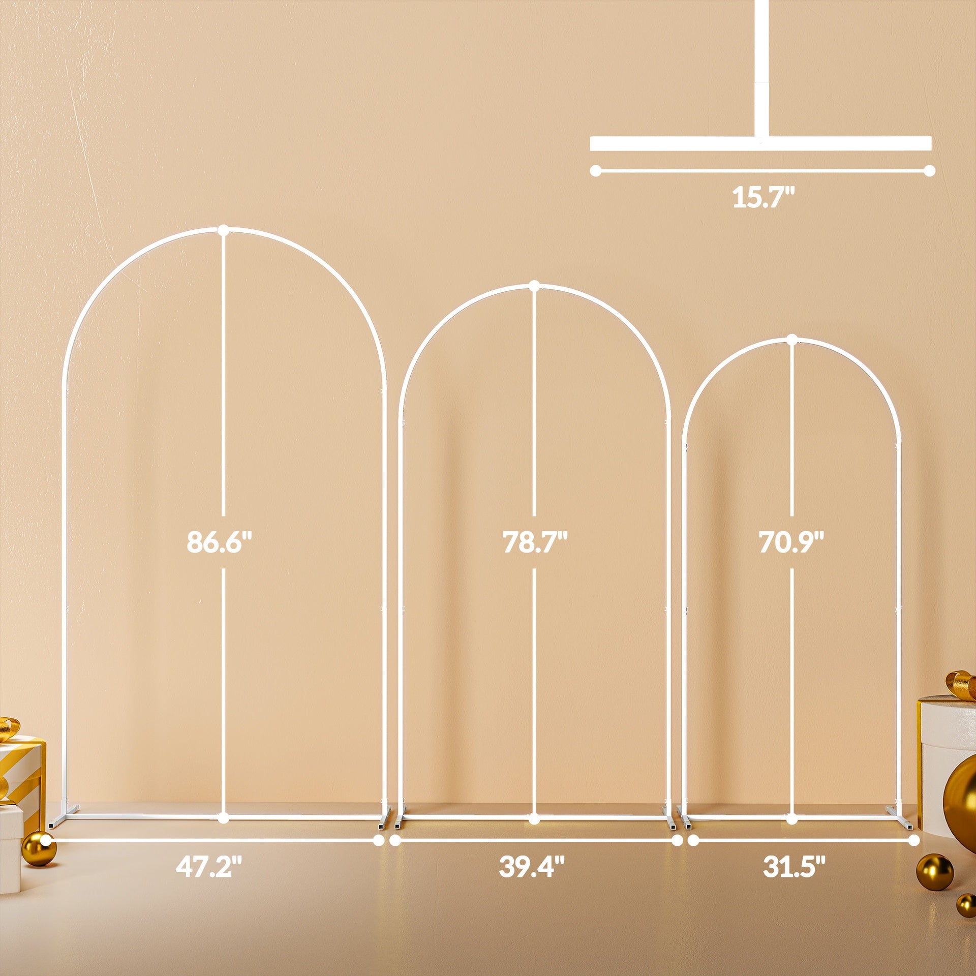 Wedding Arch Frame,Balloon Backdrop Arch Stand Set,Metal Arch Backdrop Stand Set of 3