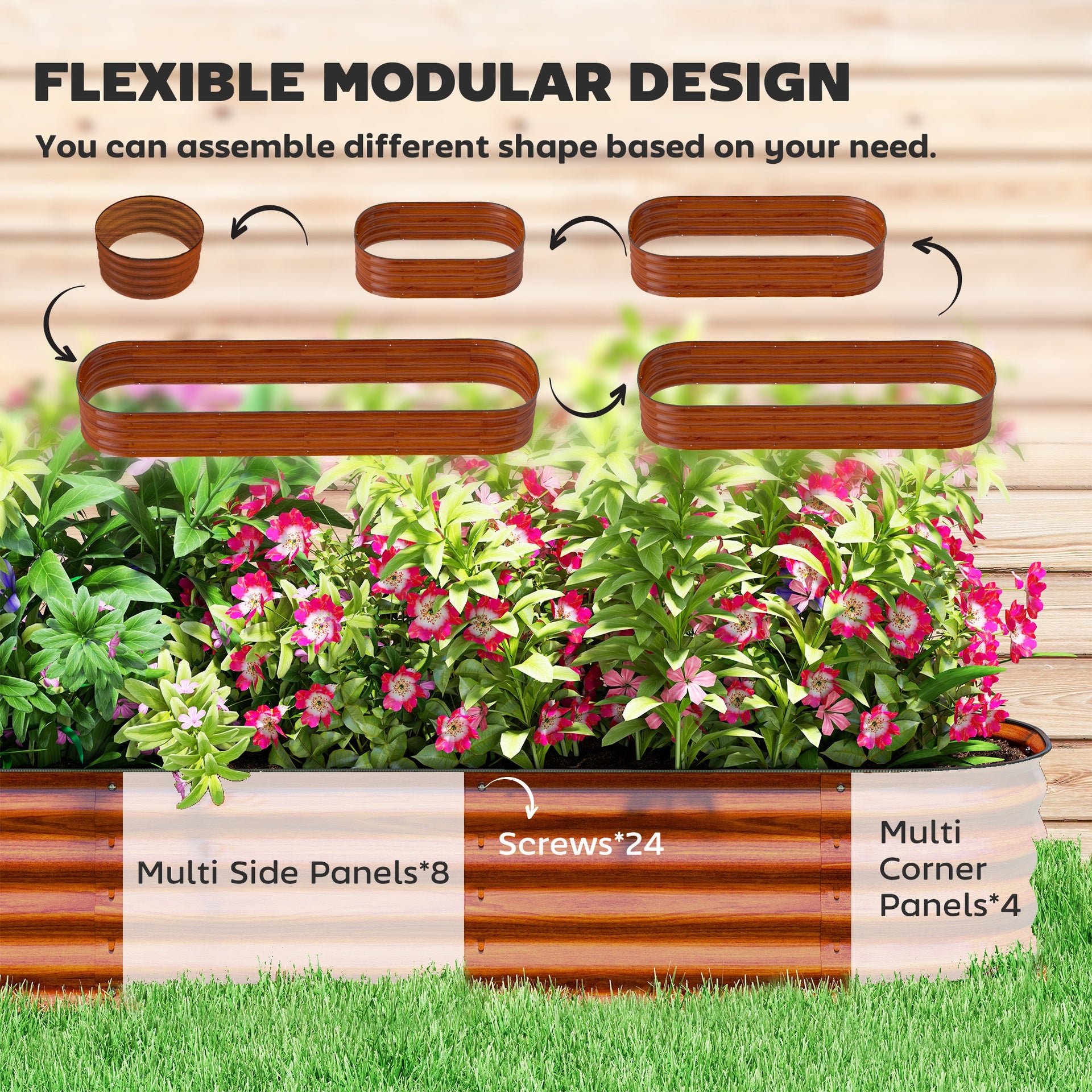 Metal Planter,Metal Planter Box with Safety Edging,Galvanized Raised Garden Bed Kit