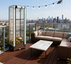 Portable Outdoor Plant Box,Garden Bed with Trellis,with Cover,Drainage Holes and Zipper Door