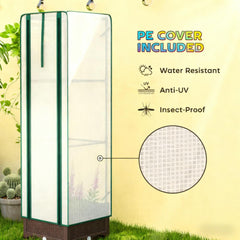 Portable Outdoor Plant Box,Garden Bed with Trellis,with Cover,Drainage Holes and Zipper Door