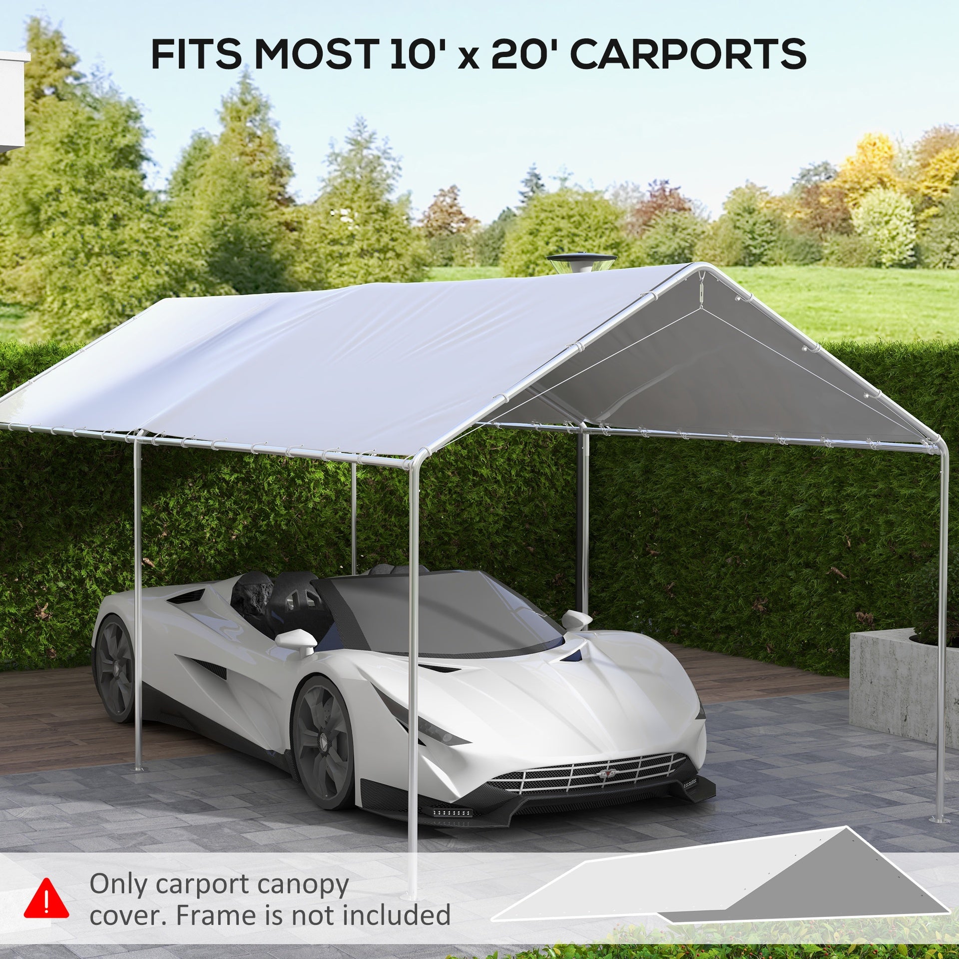 Easy to Install Carport Roof,UV Resistant Canopy Replacement Cover with Ball Bungee Cords