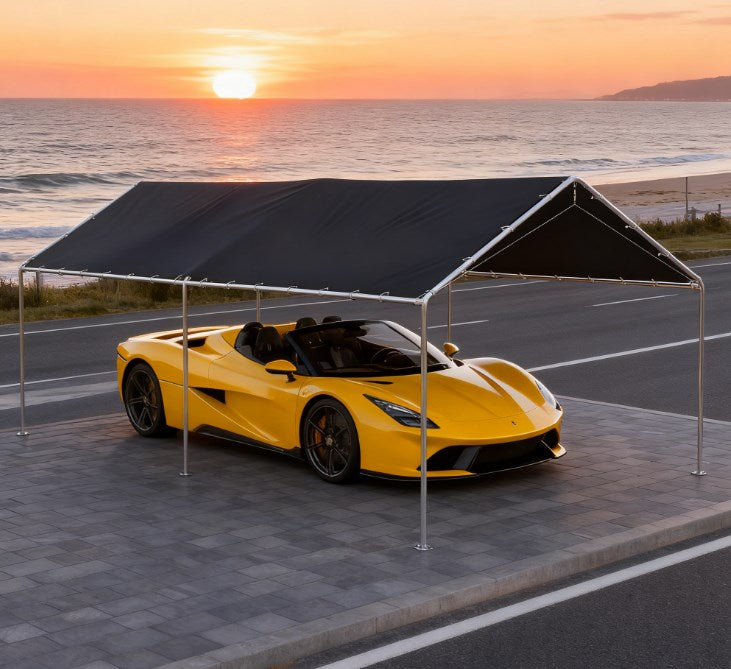 Car Tent with Ball Bungee Cords,Carport Roof,UV Resistant Canopy Replacement Cover
