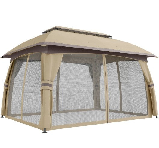 Large & Spacious Outdoor Gazebo Canopy Shelter,Patio Gazebo,with Netting,Vented Roof