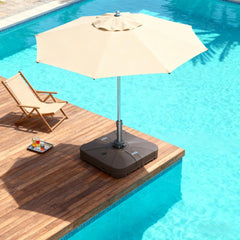 Heavy Duty Umbrella Stand,Square Cantilever Patio Umbrella Base with 4 Wheels for Easy Moving