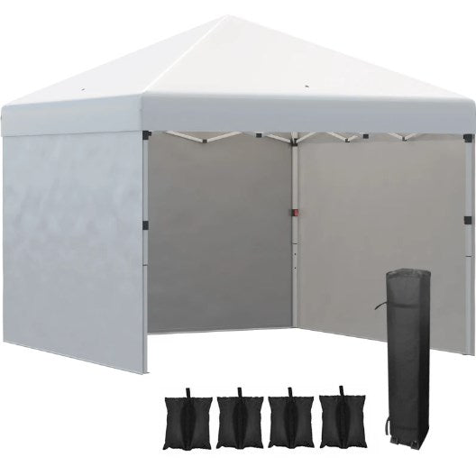 Height  Adjustable Instant Party Tent Shelter Gazebo,Pop Up Canopy Tent with 3 Sidewalls, Leg Weight Bags and Carry Bag