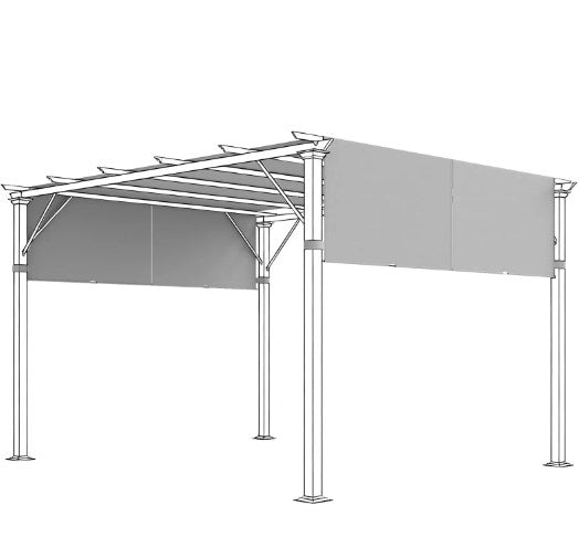 Easy to Install UV Protection Pergola Shade Cover,2 Pcs Pergola Replacement Canopy,for 10 x 10ft Pergol