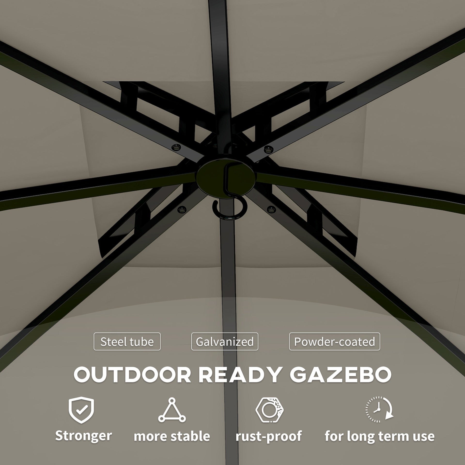 Double Roof Patio Gazebo,Elegant Design Gazebo,with Curtains,Church Windows,for Outdoor