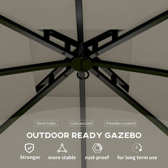 Double Roof Patio Gazebo,Elegant Design Gazebo,with Curtains,Church Windows,for Outdoor