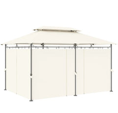 Spacious Double Roof Patio Gazebo,Outdoor Gazebo with Shelves and Netting,for Lawn, Backyard and Deck