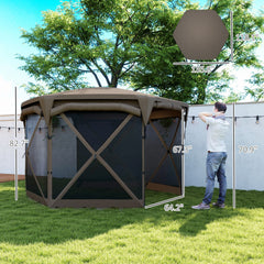 Versatile Roof Outdoor Tent,Pop Up Gazebo Screen Tent,with Removable Roof Cover, Roll-up Wind Panels