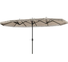 Extra Large Outdoor Umbrella,Rectangle Patio Umbrella,with Fringe and Crank Handle