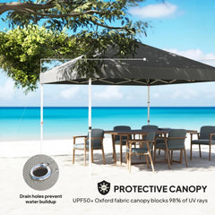 10x 10 ft party tent w/ Sidewall with  Height Adjustable Instant Sun Shelter w/ Storage Pockets,Dark Gray