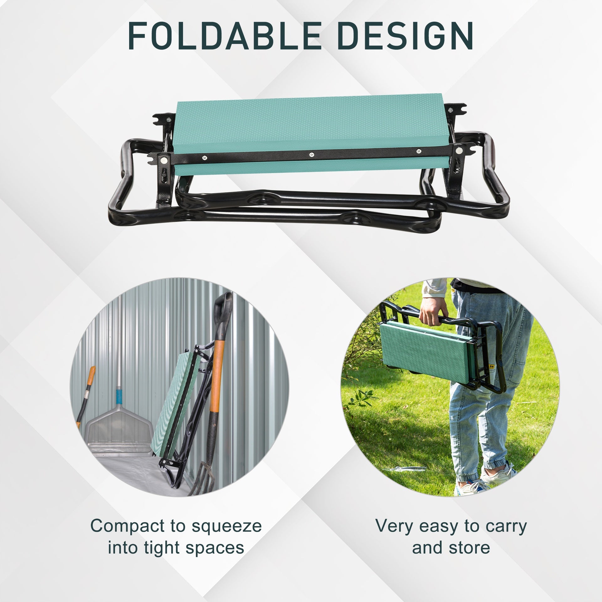 Garden Kneeler and Seat Bench Padded Garden Kneeler and Seat Bench, Padded Foldable Garden Stool, Green