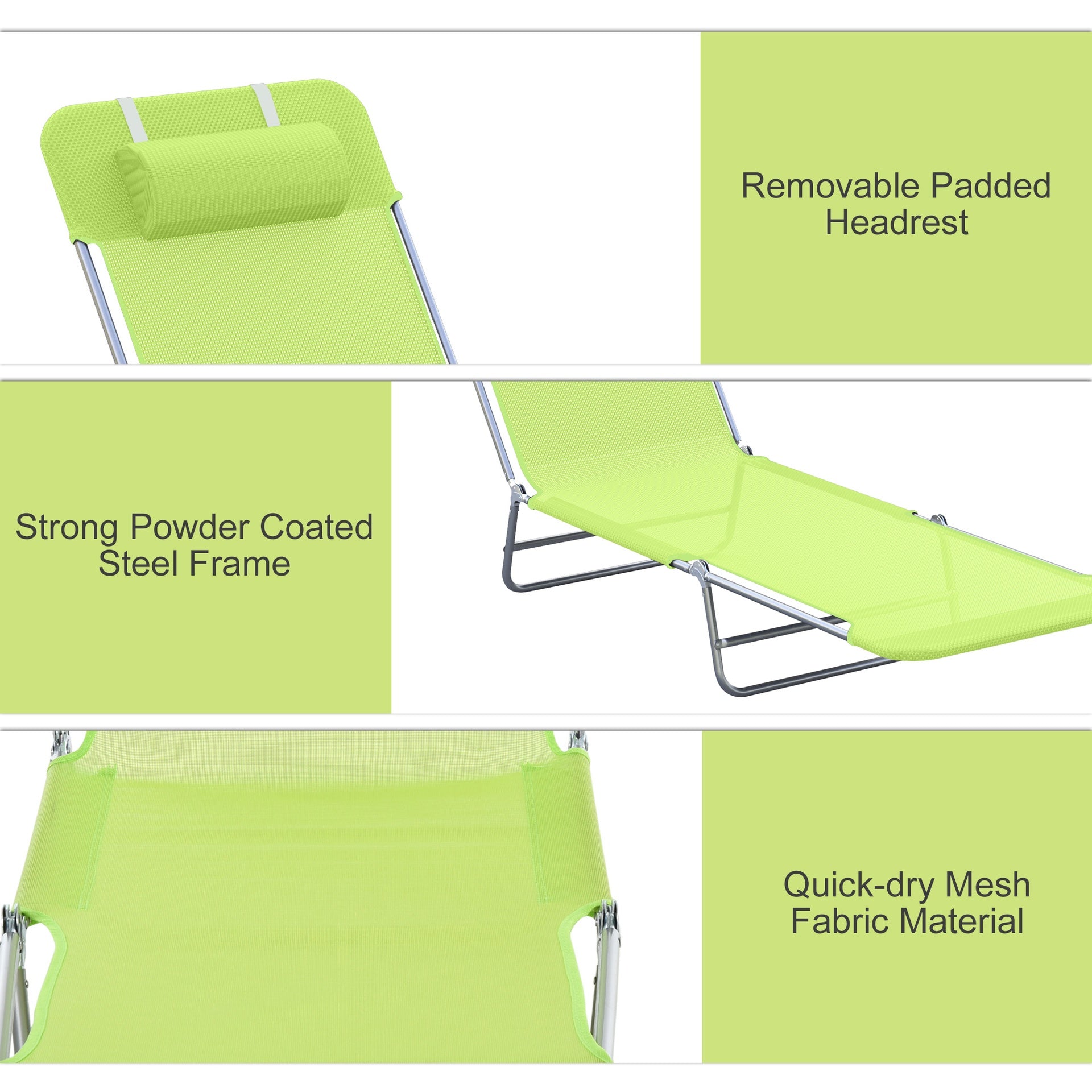 Sun Lounger Folding Chaise Lounge Pool Chairs