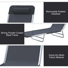 Sun Lounger Folding Chaise Lounge Pool Chairs