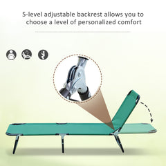 Folding Patio Lounge Chair, Outdoor Sun Tanning Chair