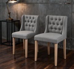 Counter Height Bar Stools, Tufted Wingback Armless Upholstered Dining Chair