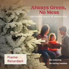 6 ft Artificial Frosted Christmas Tree with Realistic Branches