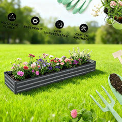 Galvanized Raised Garden Bed Kit for Flowers, Herbs and Vegetables