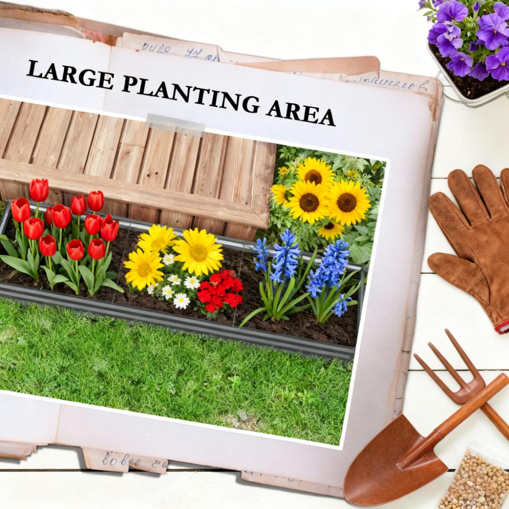 Galvanized Raised Garden Bed Kit for Flowers, Herbs and Vegetables