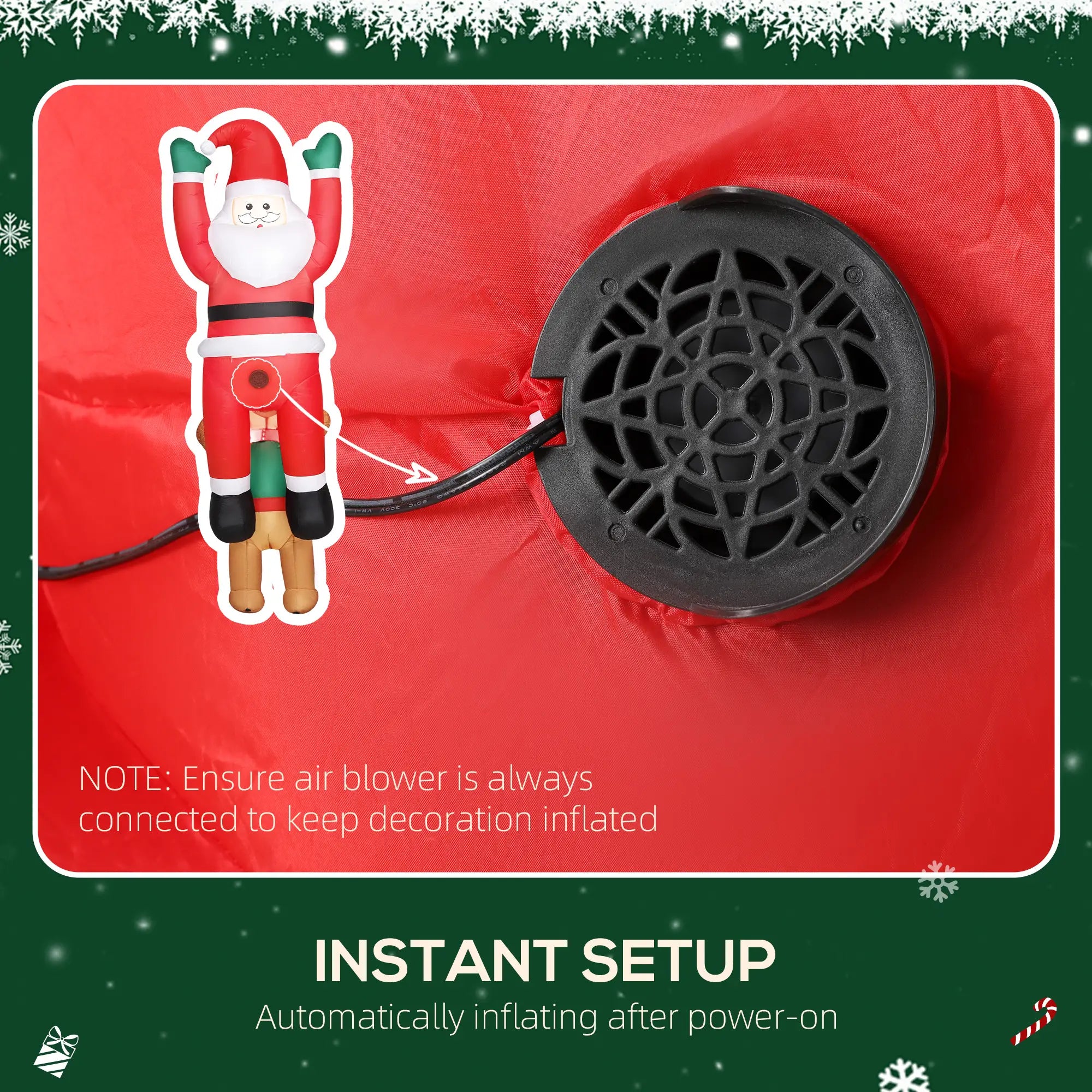 7FT Christmas Blow Up Decoration  Hanging Christmas Inflatable Santa with Dog