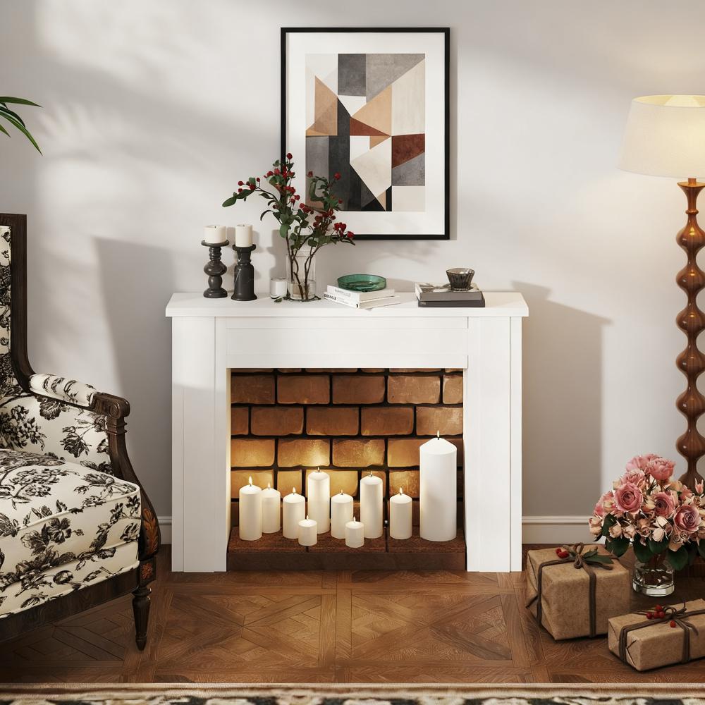 1PCS Fireplace Mantel, Freestanding Fireplace Surround with Leg for Electric Fireplaces
