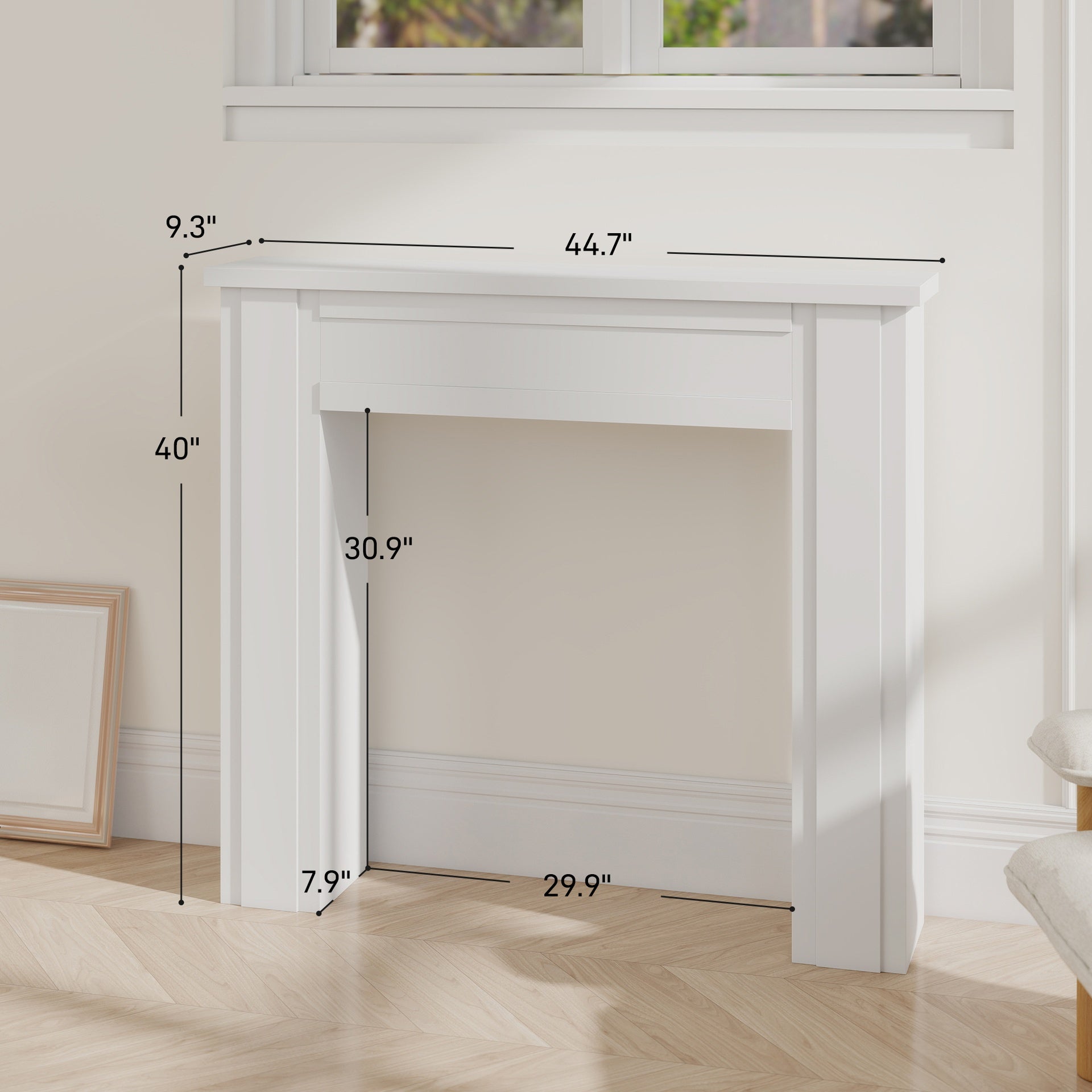 1PCS Fireplace Mantel, Freestanding Fireplace Surround with Leg for Electric Fireplaces