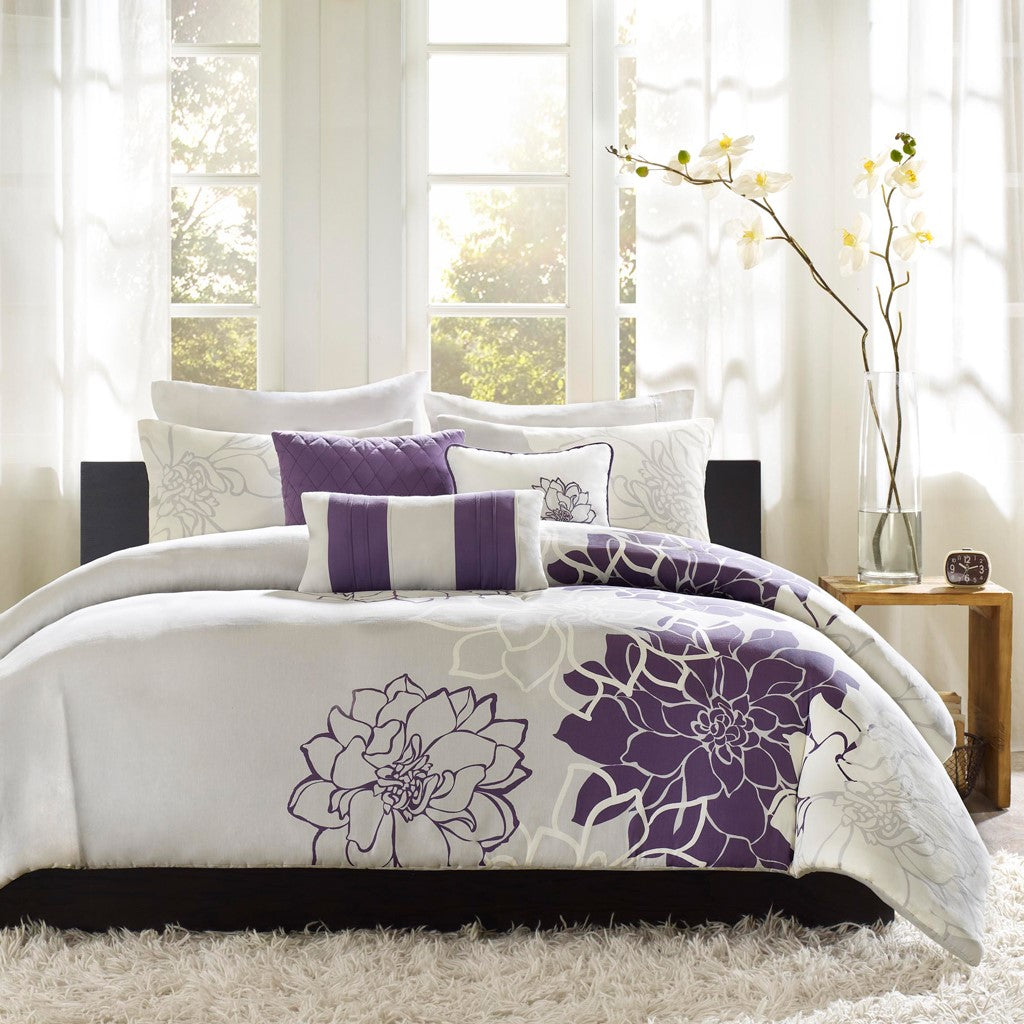 Full/Queen 6 Piece Printed Duvet Cover Set