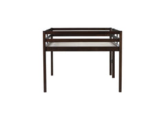 Full Rubber Wood Loft Bed with Ladder,Espresso