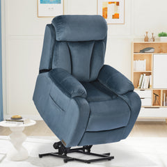 Power Lift Chair Recliner for Elderly with Remote Control,Electric Reclining Sofa,Fabric Power Recliner for Living Room (Navy Blue)