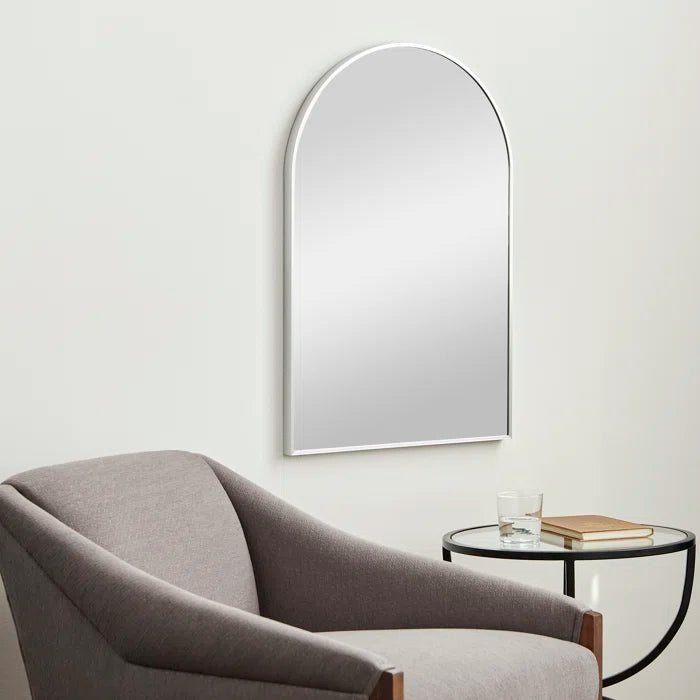20x30 Inch Silver Metal Framed Arched Bathrrom Mirror for Wall.(W2203134107)