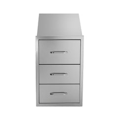 Stainless Steel Kitchen Cabinet with 3 Drawers & Paper Towel Holder, 17Wx30Hx21D, Durable Storage Organizer for Countertop or Under-Cabinet Use